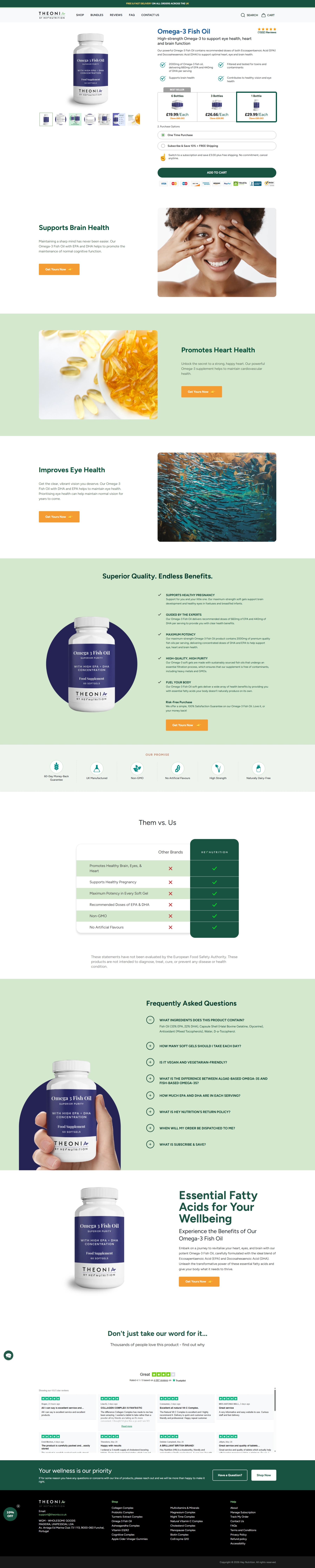 Hey Nutrition product page rebuilt for conversion
