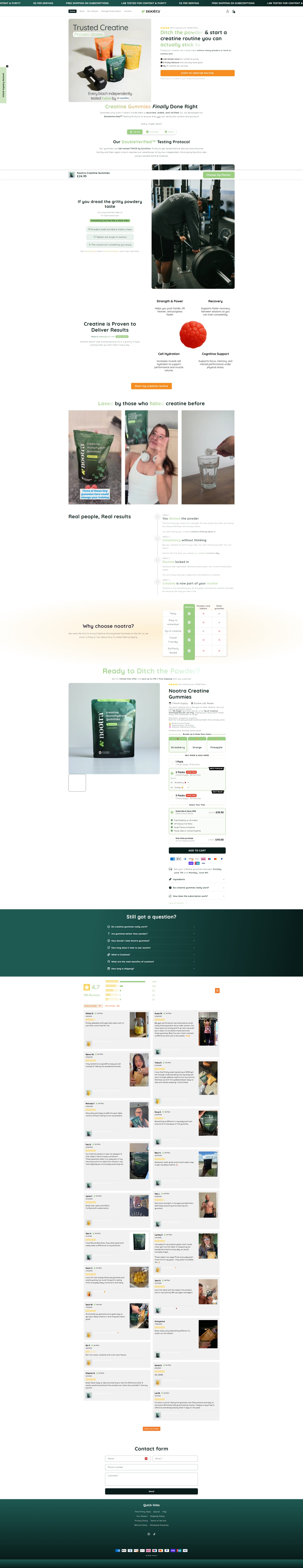 Nootra storefront — CRO programme